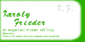 karoly frieder business card